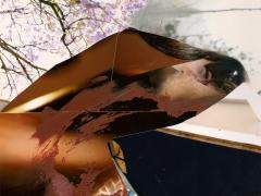 "Sobre el paisaje #7", acrílico y ceras sobre collage fotográfico, 13 x 17,5 cm, 2010